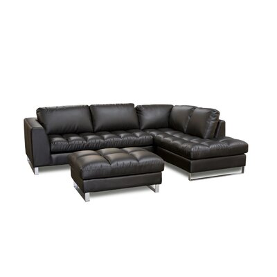 Diamond Sofa Valentino 2PC Chaise Pillowtop Sectional with Ottoman