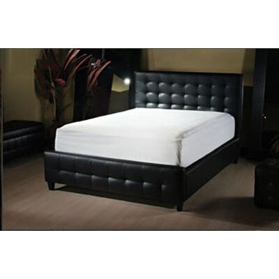 Diamond Sofa Zen Queen Size Bonded Leather Tufted Bed, Black