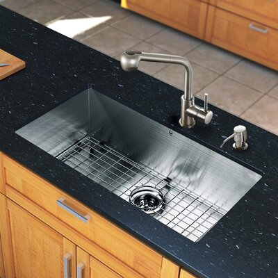 Vigo All-in-one Steel 32-inch Undermount Kitchen Sink and Faucet Set