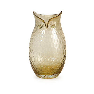 Imax 63080 Ambra Glass Owl Vase - Large