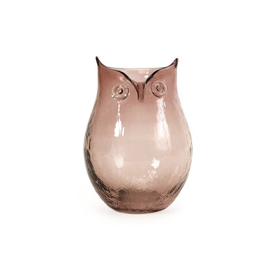 Imax Worldwide Home Ambra Small Glass Owl Vase