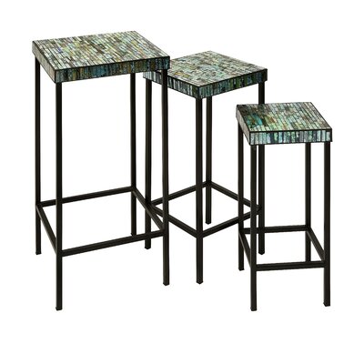 Imax Corp 961043 Aramis Mosaic Glass Tables Set of 3