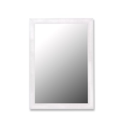 Hitchcock Butterfield Cameo 42x54 Nuevo Glossy White and Petite Ribbed Wall Mirror
