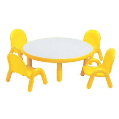 Round Baseline Preschool Table and Chair Set in Canary Yellow
