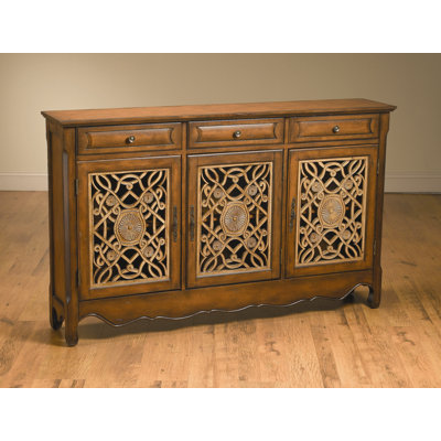 AA Importing Three Drawer Cabinet in Medium Wood