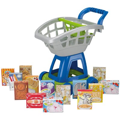 American Plastic Toys 15-Piece Deluxe Shopping Cart with Play Food