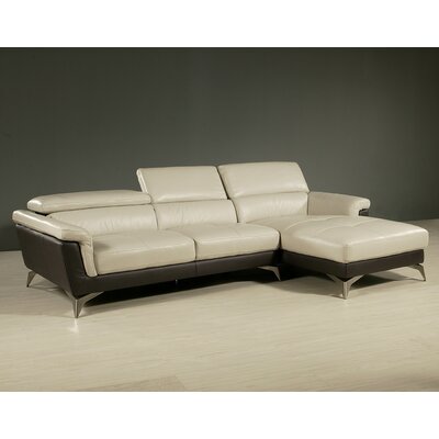 Pastel Furniture EO-181-BS-869 Elloise Two Tone Leather Sofa Set