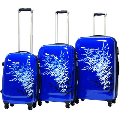 Bangkok Expandable Hardsided 3 Piece Spinner Luggage Set Color: Blue