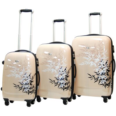 Bangkok Expandable Hardsided 3 Piece Spinner Luggage Set Color: Champagne