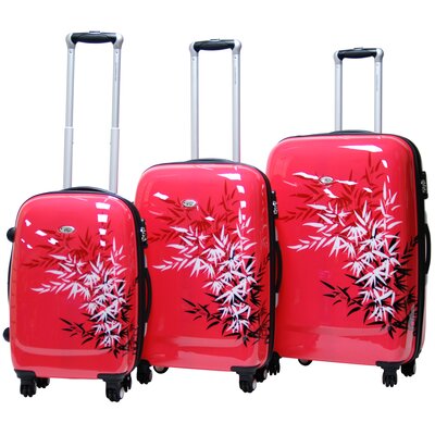 Bangkok Expandable Hardsided 3 Piece Spinner Luggage Set Color: Deep Red