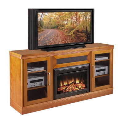 Furnitech 70 Transitional TV Console w/ 25 Electric Fireplace - FT70TRFB