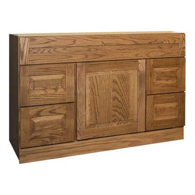 Coastal Collection Amalfi Series 48 x 18 Red Oak Bathroom Vanity with Four Drawers in Autumn Finish