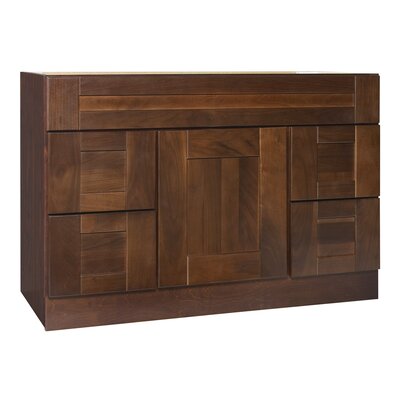 Coastal Collection Georgetown Series 48 x 18 Black Walnut Bathroom Vanity with Four Drawers in Chestnut Finish