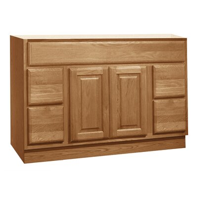 Coastal Collection Salerno Series 48 x 18 Maple Bathroom Vanity with Right-Side Drawers in Cider Finish