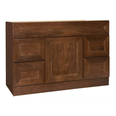 Coastal Collection San Remo Series 48 x 18 Black Walnut Bathroom Vanity with Four Drawers in Chestnut Finish