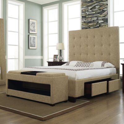 California King  Frame  Drawers on Atlantic Furniture Bordeaux Platform Bed With Flat Panel Drawers In