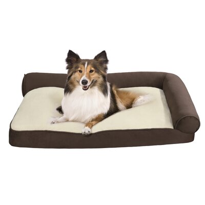 Soft Touch Right Angle Brown Bolster Lounger Pet Bed