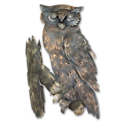 'Curious Owl' Iron Wall Adornment (Mexico)