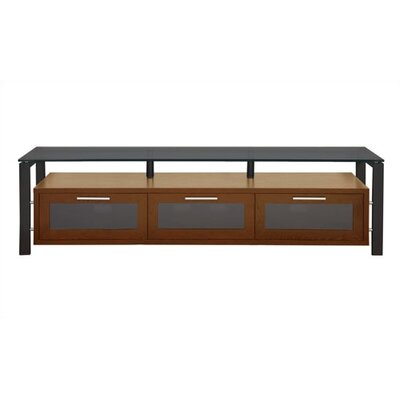 Plateau Decor 71 Inch TV Stand in Walnut/Black and Black