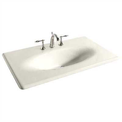 Kohler 204689 Model 30514: Iron/impressions 37 Inch Cast Iron One-piece Surface And Integrated Lavatory - White