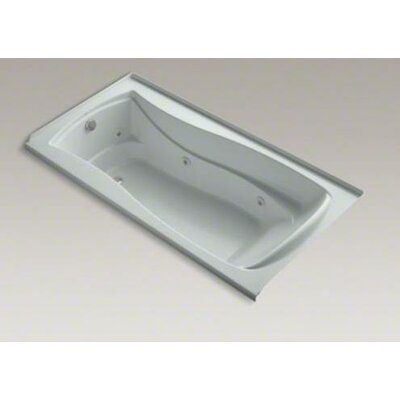 Kohler K-1257-LH-95 Mariposa 6' Whirlpool with Flange, Left-Hand Drain, and Heater, Ice Grey