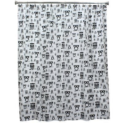 Hooty Black Shower Curtain