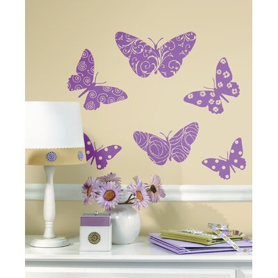 Bedroom Wall Decor on Room Mates Flocked Pink Butterfly Peel And Stick Wall Decal