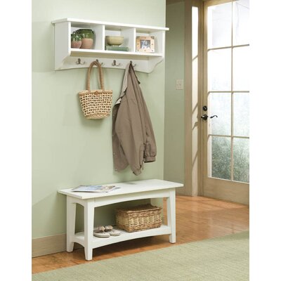 Alaterre Shaker Cottage Entryway Storage Bench and Coat Hooks ...