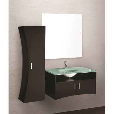 Design Element Ultra Modern Cream Bathroom Vanity Set