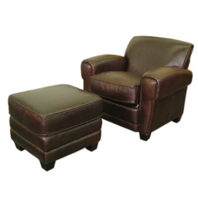 Paris Classic Leather Chair and Ottoman