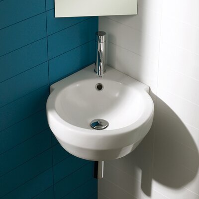Bissonnet 10040 Universal Corner Bowl White Bathroom Sink