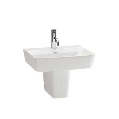 Bissonnet Emma 19.7 Semi Pedestal Bathroom Ceramic Sink