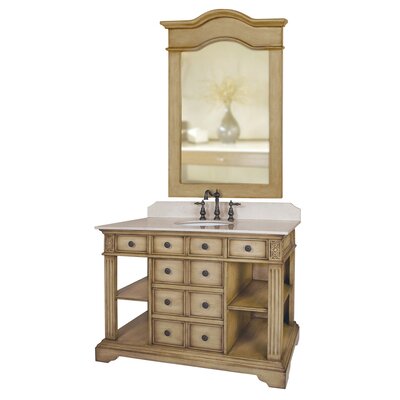 Belle Foret 80022R Single Basin Vanity in Distressed Parchment