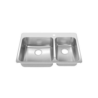 American Standard Prevoir 20-Gauge Double-Basin Drop-in Stainless Steel Kitchen Sink 17CR.332211.073
