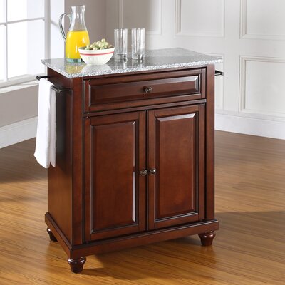Portable Islands  Kitchens on Solid Granite Top Portable Kitchen Island In Vintage Mahogany