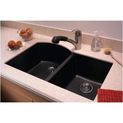 Granite Undermount Kitchen Sinks on Swanstone Nero Granite Undermount Double Bowl Kitchen Sink   Wayfair