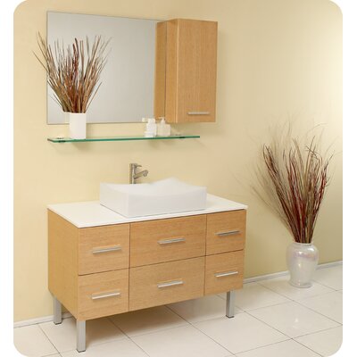 Distante Modern Bathroom Vanity with Mirror & Side Cabinet