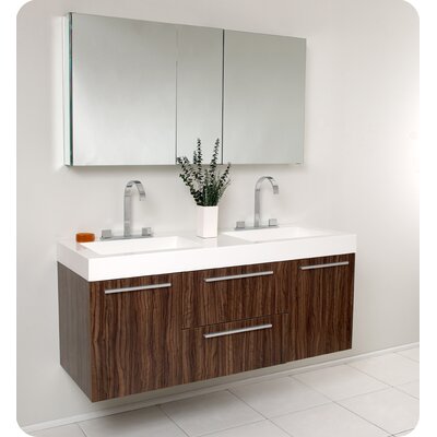 Opulento Modern Double Bathroom Vanity w/ Medicine Cabinet