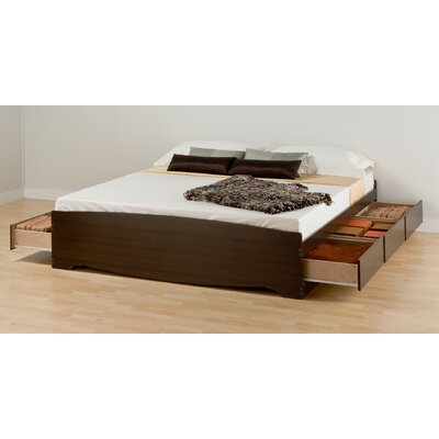 King Size Storage  Plans on Platform Storage Bed With Six Drawers In Espresso Ebk 8400 King Size