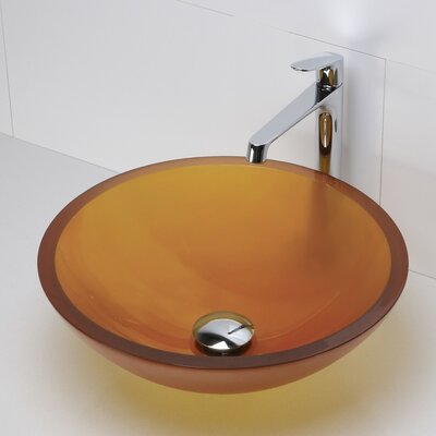 DECOLAV 1019T-PCO Round 19mm Glass Vessel Sink, Painted Copper