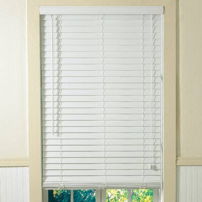 46 W Window Treatment Blind in White Faux Wood Design