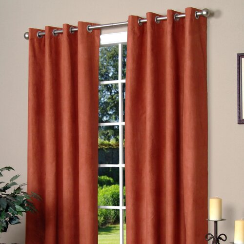  Media Suede Insulated Solid Color Grommet Top Curtain Panel