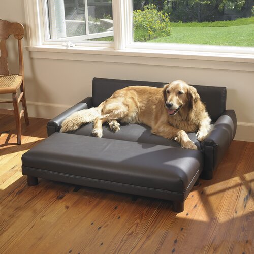 Mission Hills Faux Leather Dog Sofa Bed with Ottoman CHECK PRICE