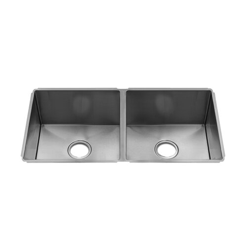 Julien J7 11 x 17.25 Undermount Stainless Steel Double Bowl Kitchen
