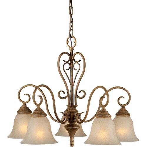 Forte Lighting 5 Light Chandelier with Mica Shade   2391 05 17