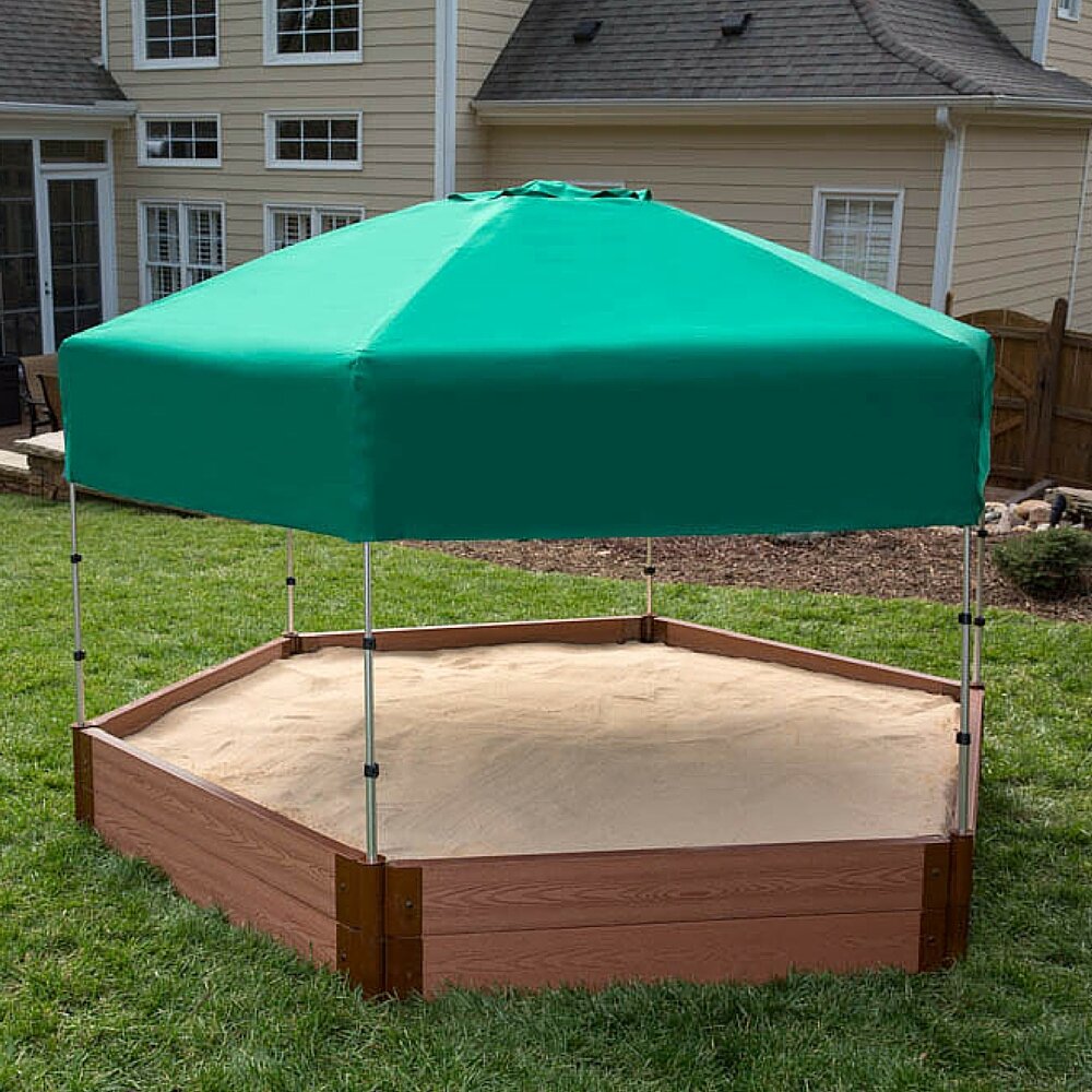 Frame It All Telescoping 7 ft. Hexagon Sandbox Cover and Canopy eBay
